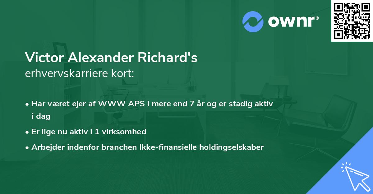 Victor Alexander Richard's erhvervskarriere kort