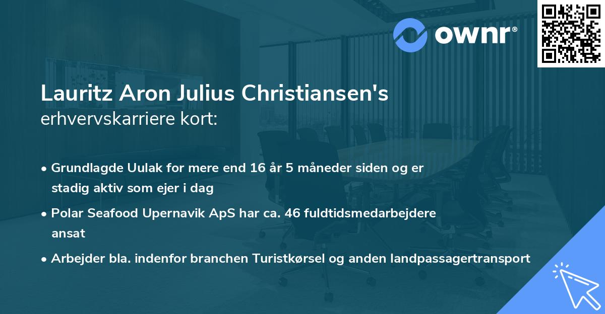 Lauritz Aron Julius Christiansen's erhvervskarriere kort