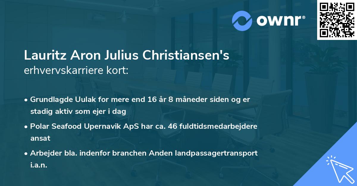 Lauritz Aron Julius Christiansen's erhvervskarriere kort