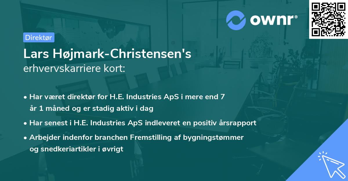Lars Højmark-Christensen's erhvervskarriere kort