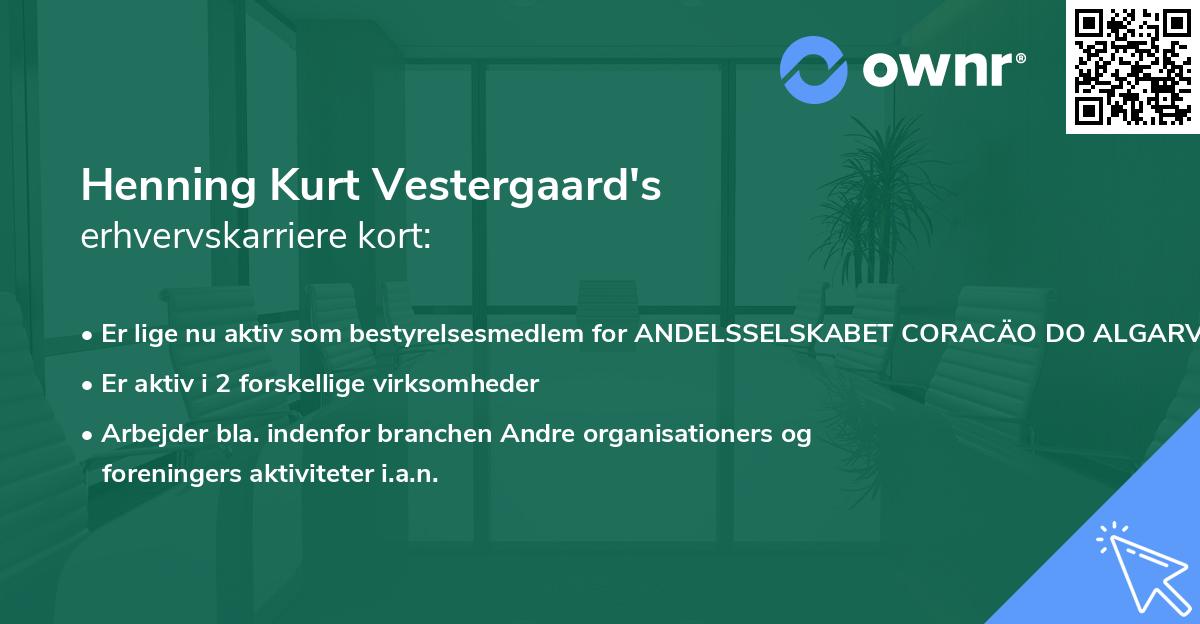 Henning Kurt Vestergaard's erhvervskarriere kort