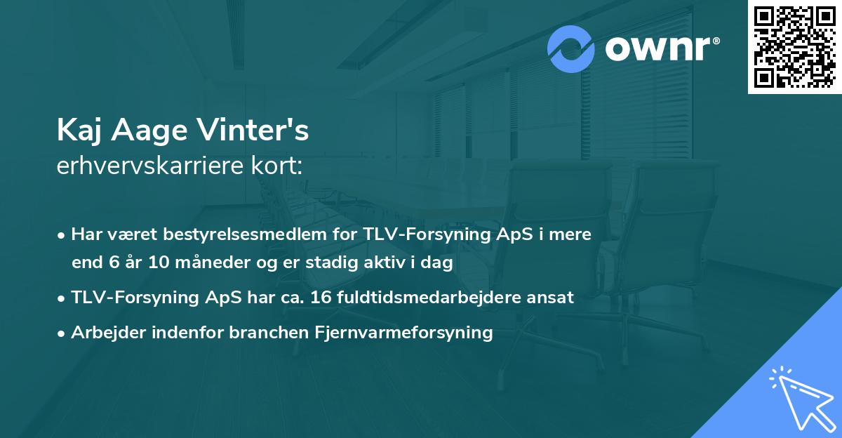 Kaj Aage Vinter's erhvervskarriere kort