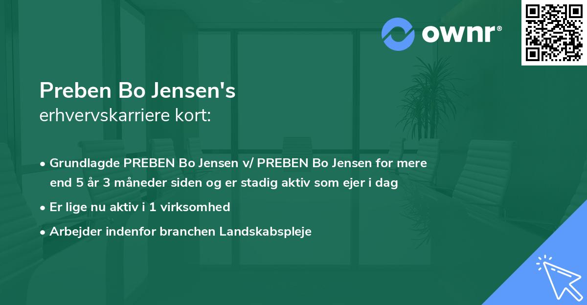 Preben Bo Jensen's erhvervskarriere kort