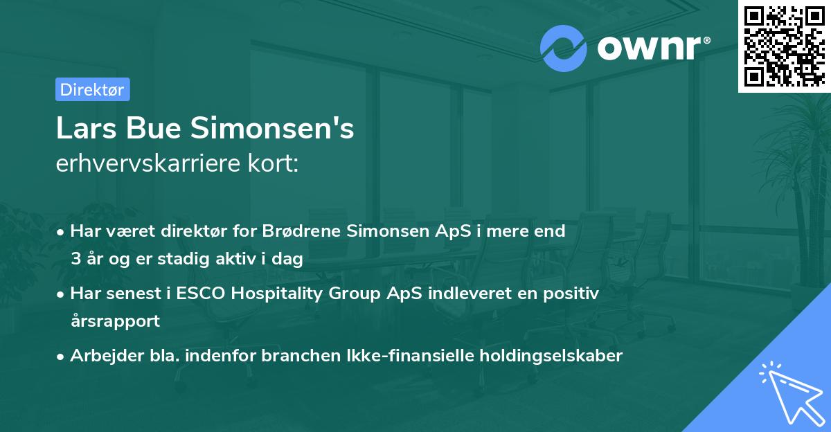 Lars Bue Simonsen's erhvervskarriere kort