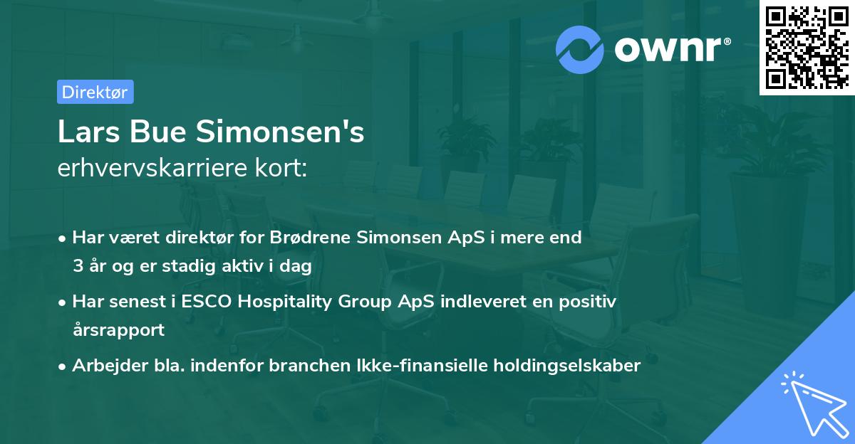 Lars Bue Simonsen's erhvervskarriere kort