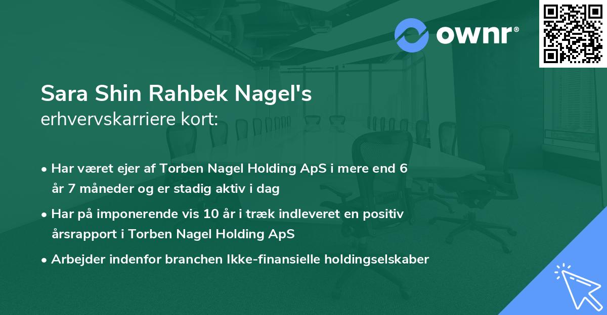 Sara Shin Rahbek Nagel's erhvervskarriere kort