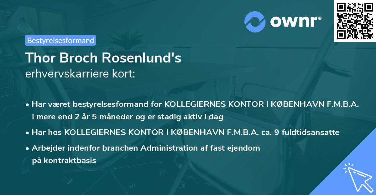 Thor Broch Rosenlund's erhvervskarriere kort