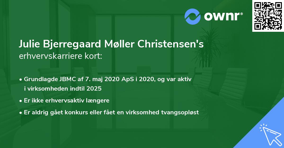 Julie Bjerregaard Møller Christensen's erhvervskarriere kort