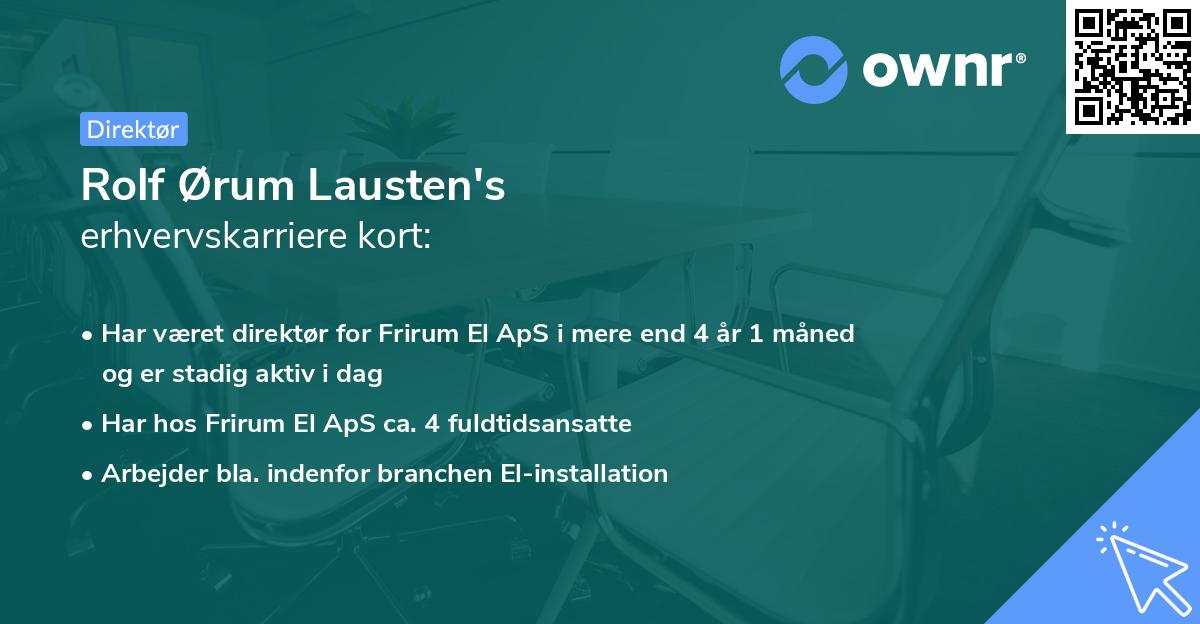 Rolf Ørum Lausten's erhvervskarriere kort