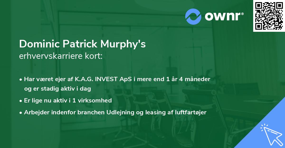 Dominic Patrick Murphy's erhvervskarriere kort