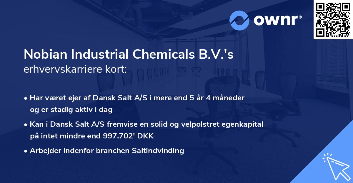 Nobian Industrial Chemicals B.V.'s erhvervskarriere kort