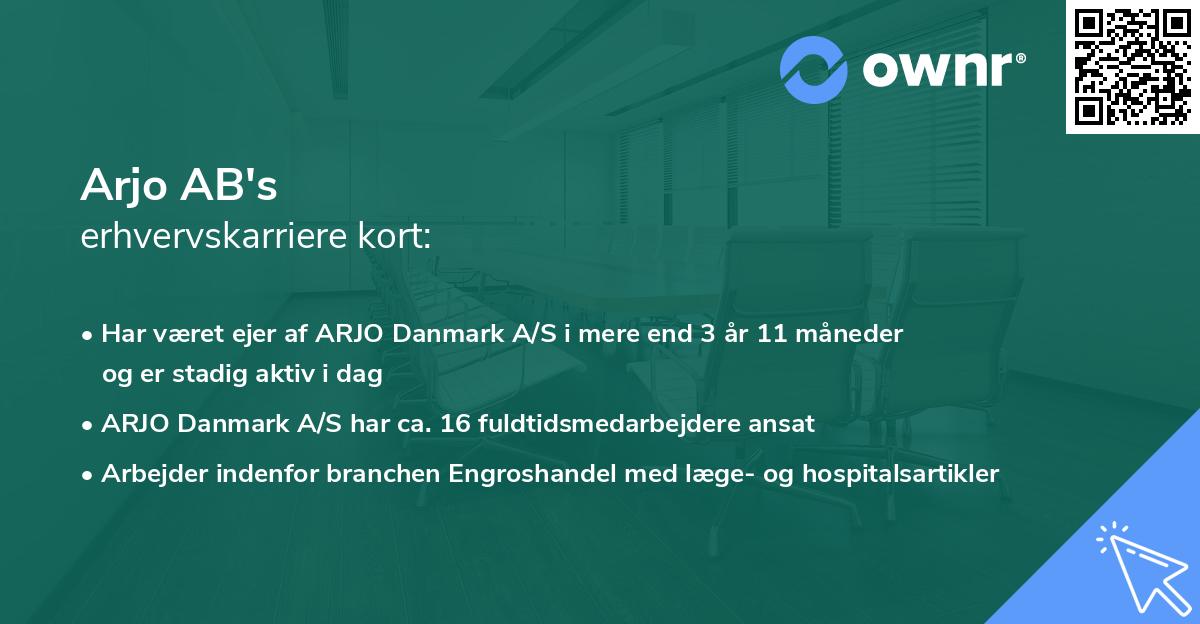 Arjo AB's erhvervskarriere kort