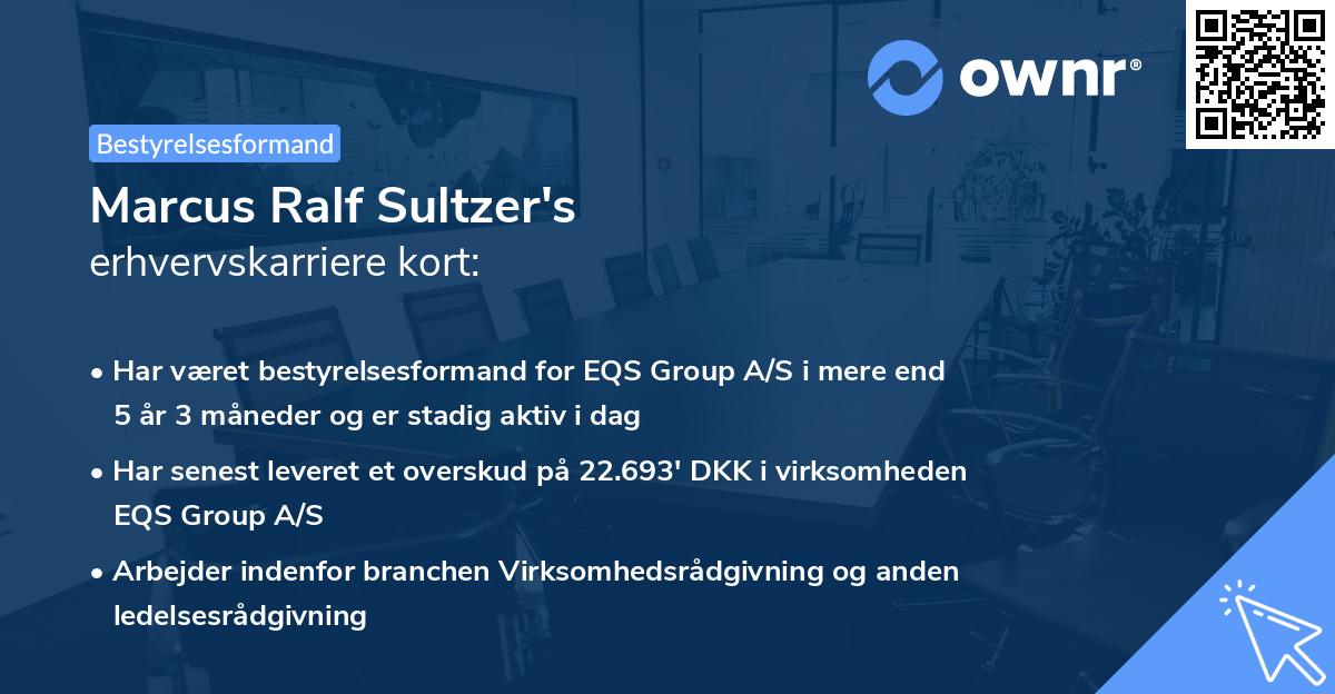 Marcus Ralf Sultzer's erhvervskarriere kort