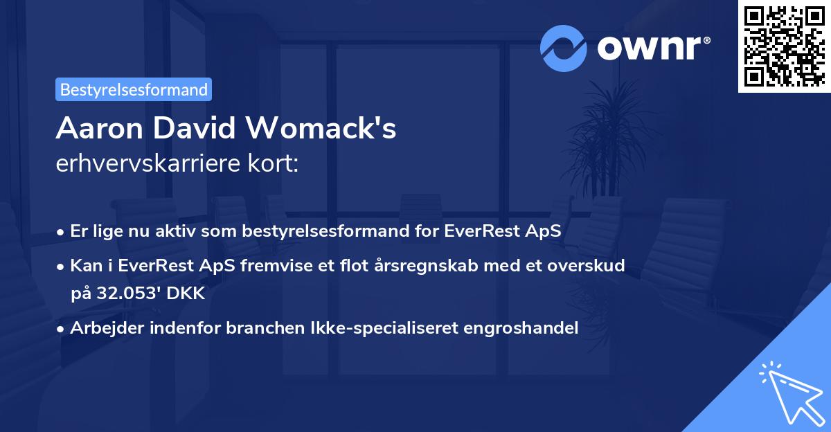 Aaron David Womack's erhvervskarriere kort