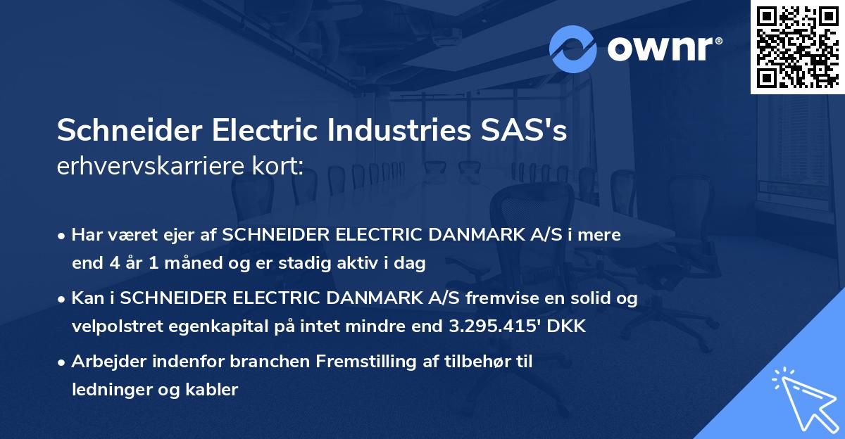 Schneider Electric Industries SAS's erhvervskarriere kort