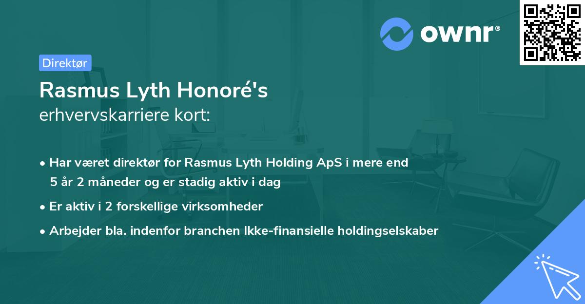 Rasmus Lyth Honoré's erhvervskarriere kort