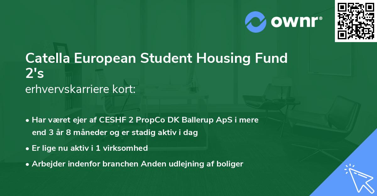 Catella European Student Housing Fund 2's erhvervskarriere kort