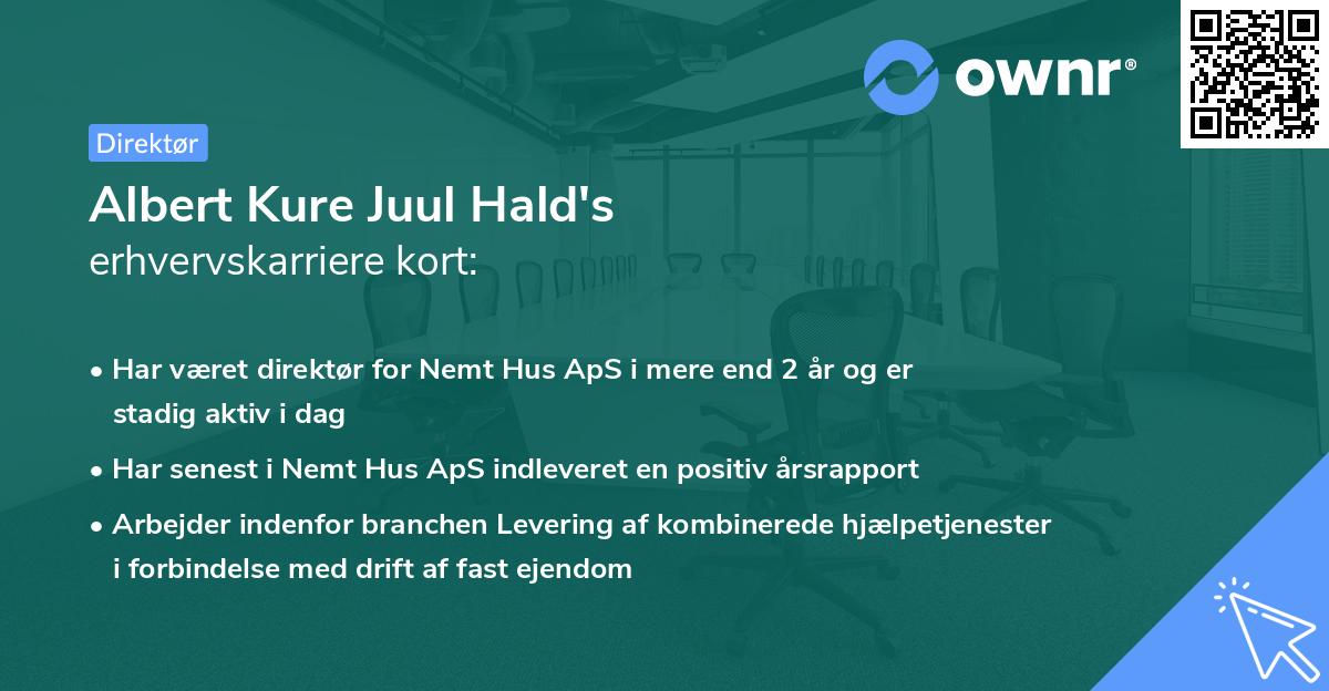Albert Kure Juul Hald's erhvervskarriere kort