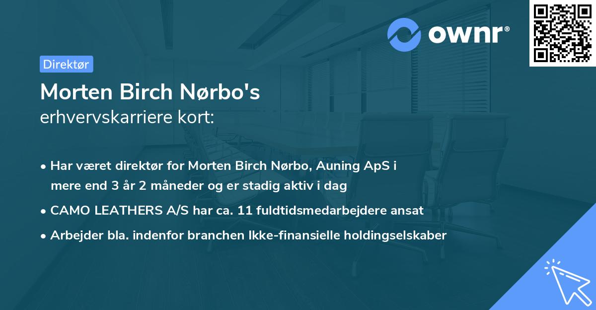 Morten Birch Nørbo's erhvervskarriere kort