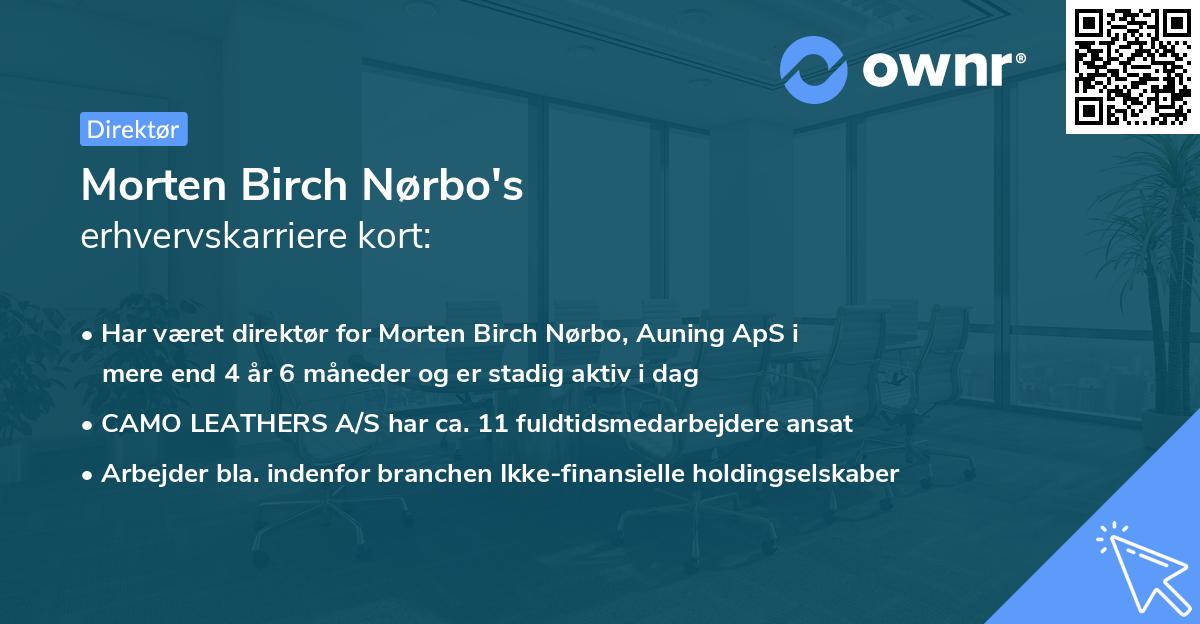 Morten Birch Nørbo's erhvervskarriere kort