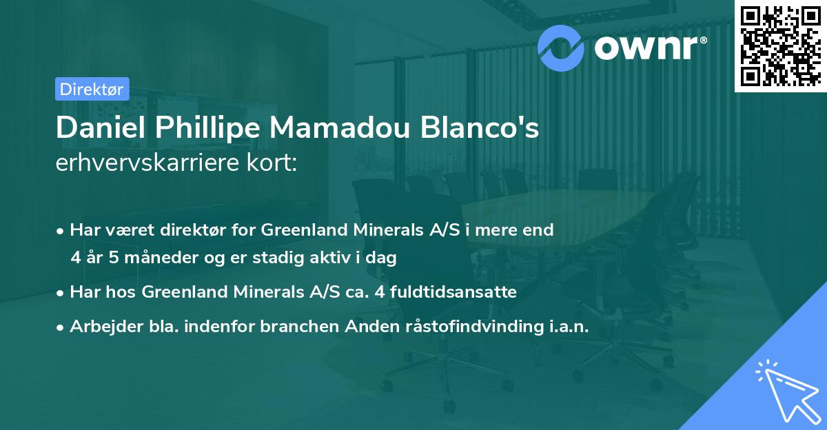 Daniel Phillipe Mamadou Blanco's erhvervskarriere kort