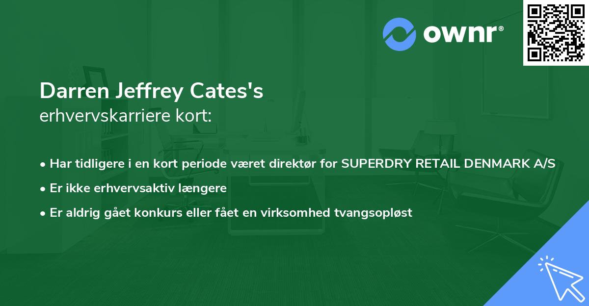 Darren Jeffrey Cates's erhvervskarriere kort