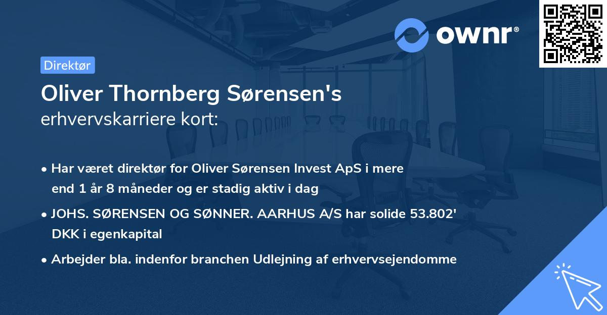 Oliver Thornberg Sørensen's erhvervskarriere kort