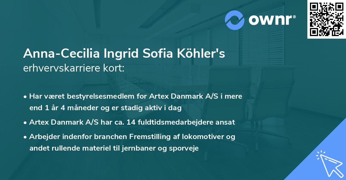 Anna-Cecilia Ingrid Sofia Köhler's erhvervskarriere kort