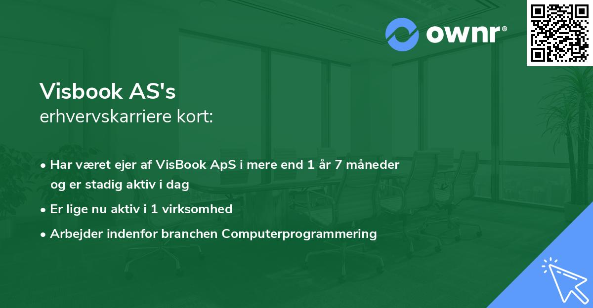 Visbook AS's erhvervskarriere kort
