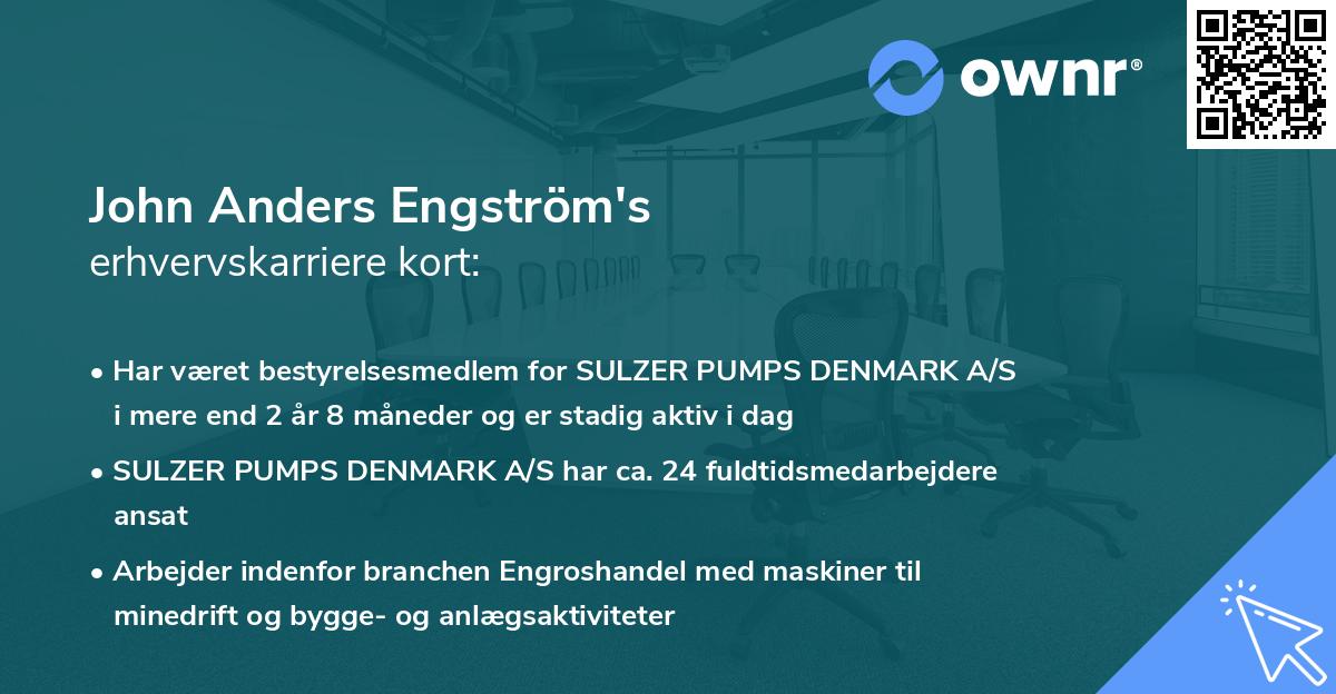 John Anders Engström's erhvervskarriere kort