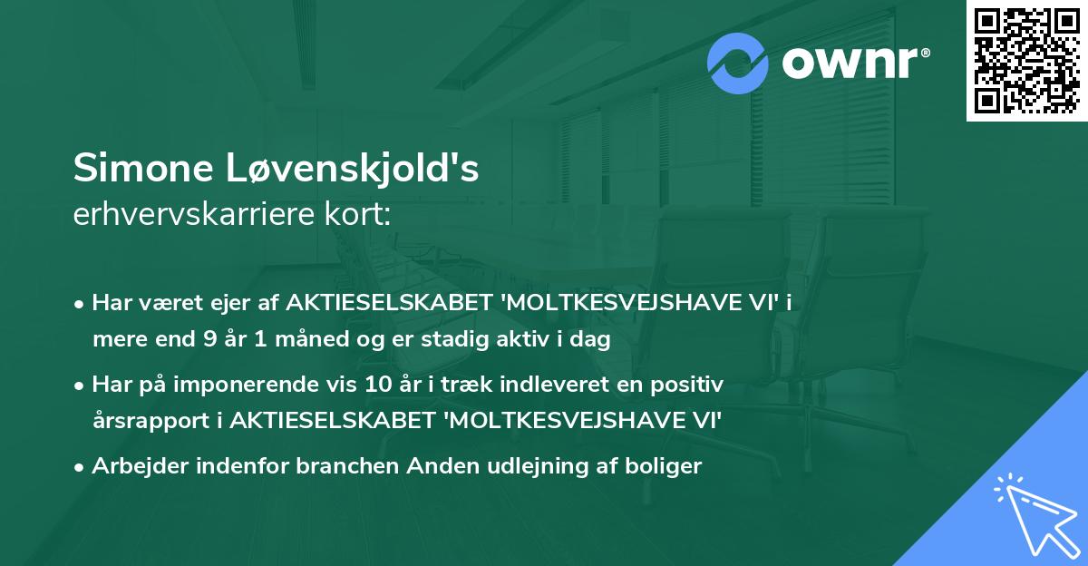 Simone Løvenskjold's erhvervskarriere kort