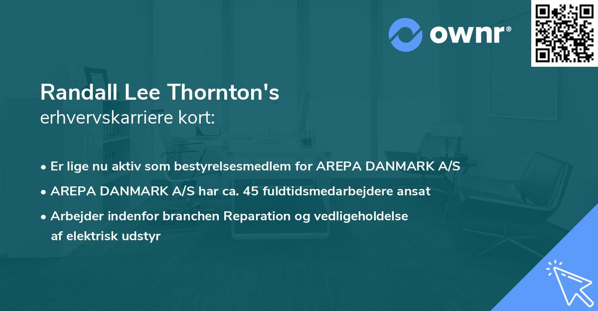 Randall Lee Thornton's erhvervskarriere kort