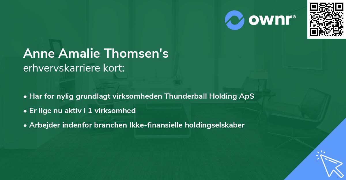 Anne Amalie Thomsen's erhvervskarriere kort