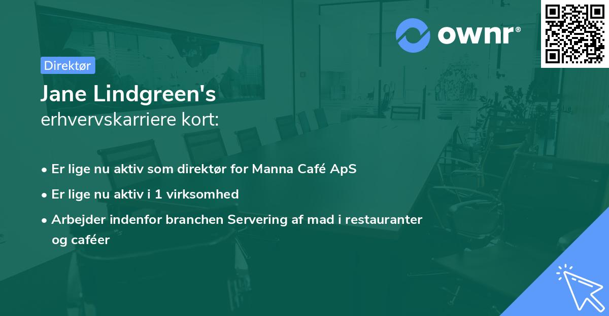 Jane Lindgreen's erhvervskarriere kort