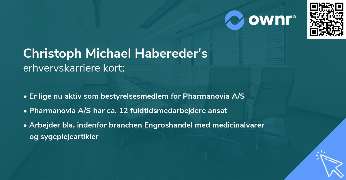 Christoph Michael Habereder's erhvervskarriere kort
