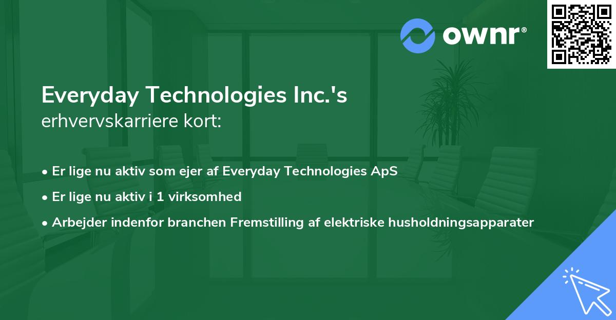 Everyday Technologies Inc.'s erhvervskarriere kort