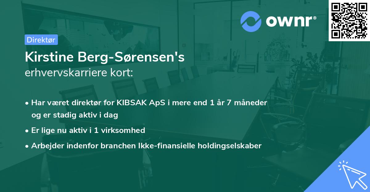 Kirstine Berg-Sørensen's erhvervskarriere kort