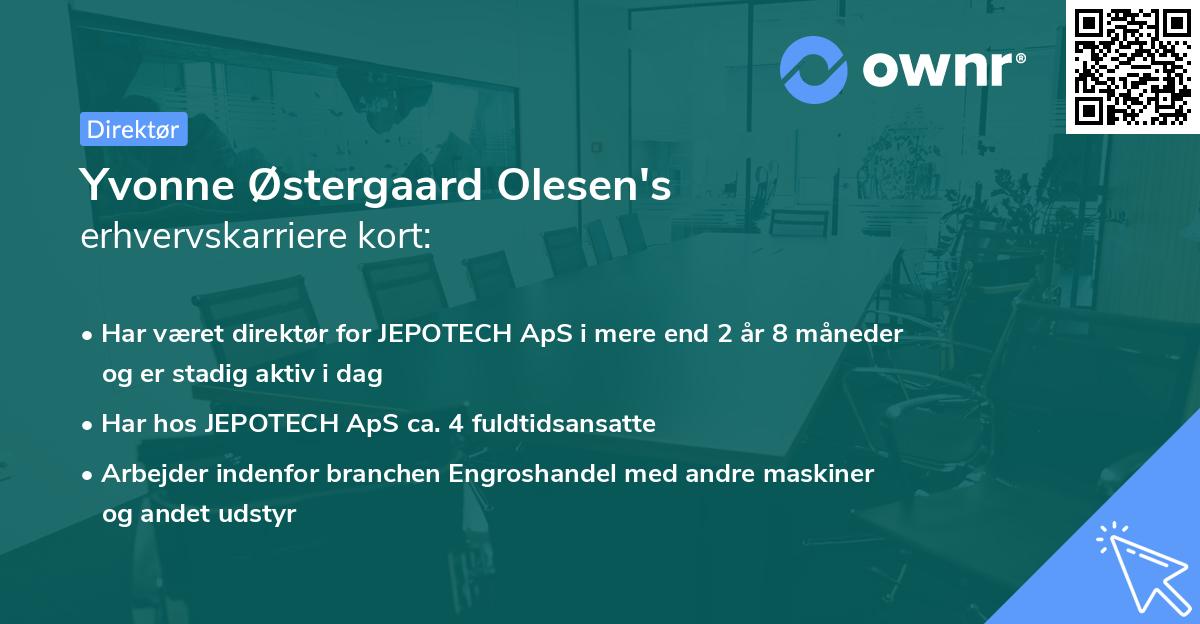 Yvonne Østergaard Olesen's erhvervskarriere kort