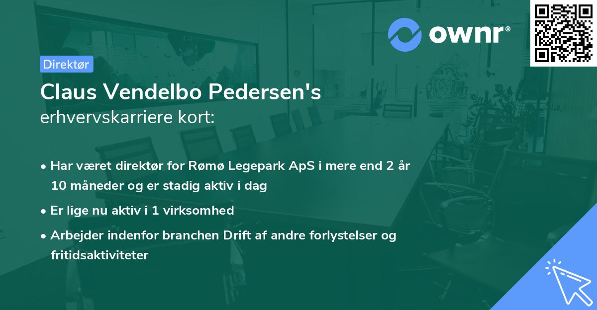 Claus Vendelbo Pedersen's erhvervskarriere kort