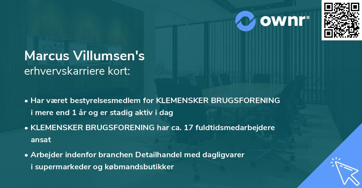 Marcus Villumsen's erhvervskarriere kort
