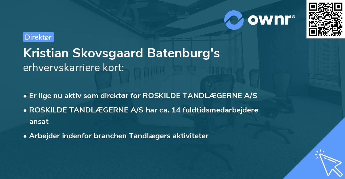 Kristian Skovsgaard Batenburg's erhvervskarriere kort