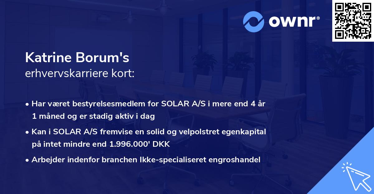 Katrine Borum's erhvervskarriere kort