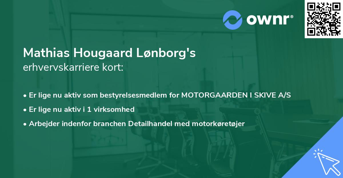 Mathias Hougaard Lønborg's erhvervskarriere kort