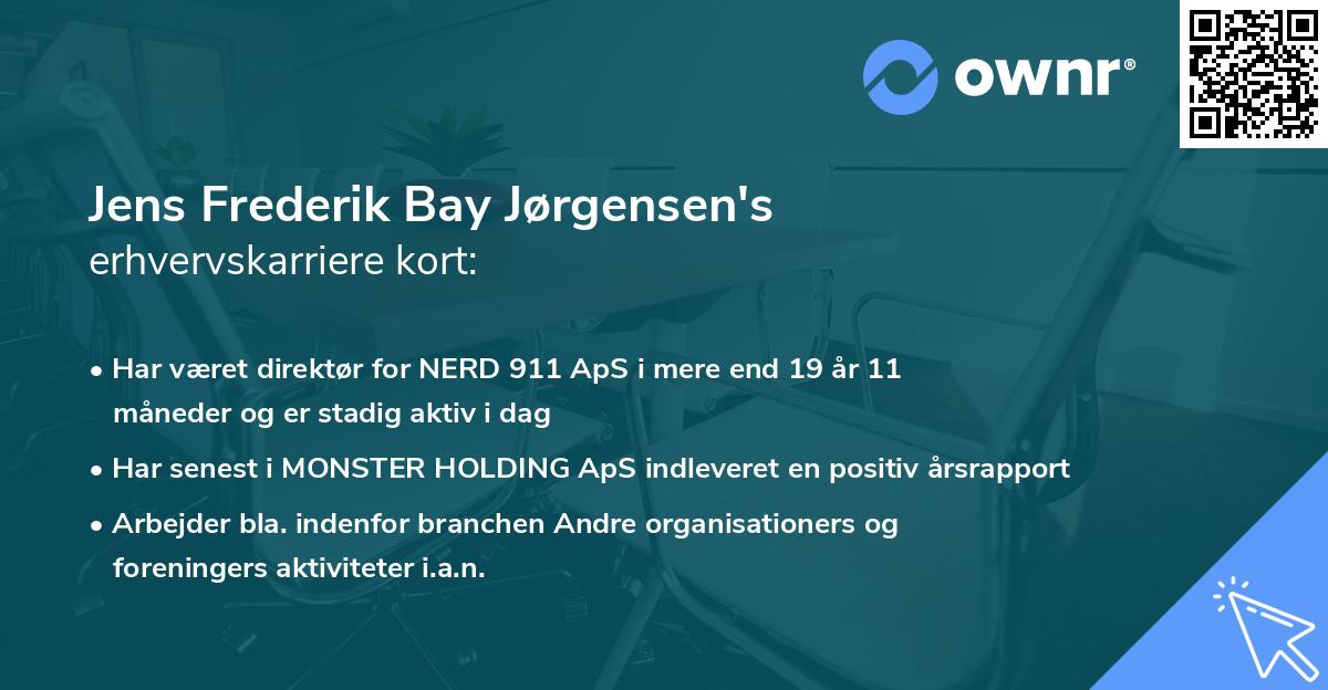 Jens Frederik Bay Jørgensen's erhvervskarriere kort