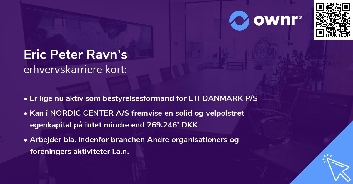 Eric Peter Ravn's erhvervskarriere kort