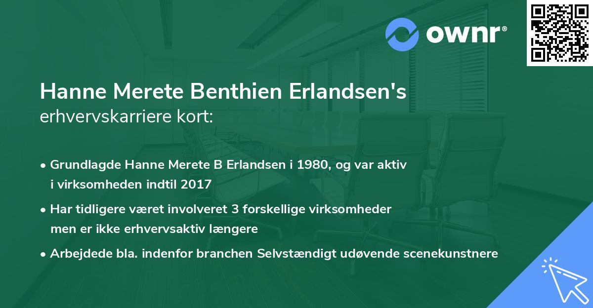 Hanne Merete Benthien Erlandsen's erhvervskarriere kort