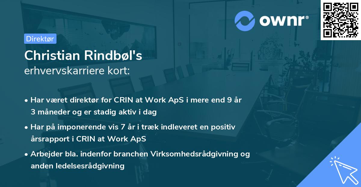 Christian Rindbøl's erhvervskarriere kort