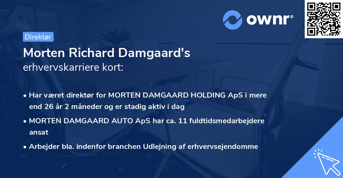 Morten Richard Damgaard's erhvervskarriere kort