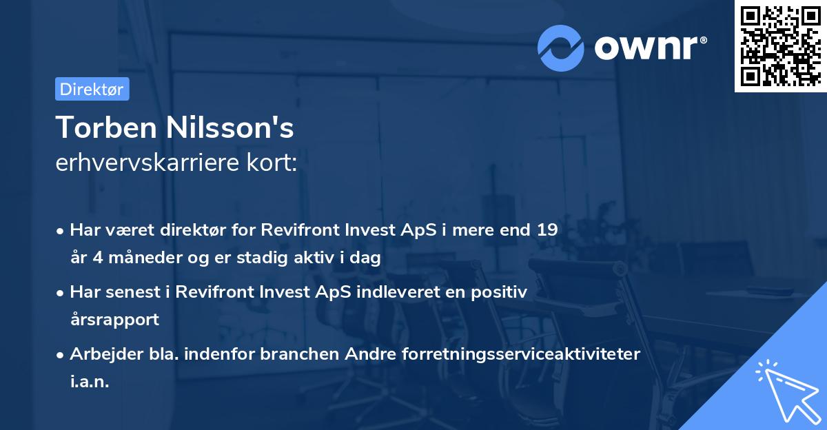 Torben Nilsson's erhvervskarriere kort