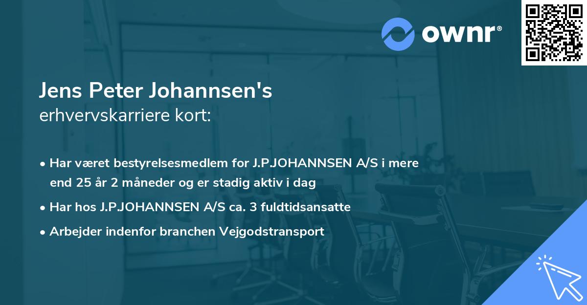 Jens Peter Johannsen's erhvervskarriere kort